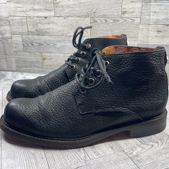 Esquivel Combat Boots Men 8D Black Pebbled Leather Handmade Lace Up Chukka - Picture 10 of 16